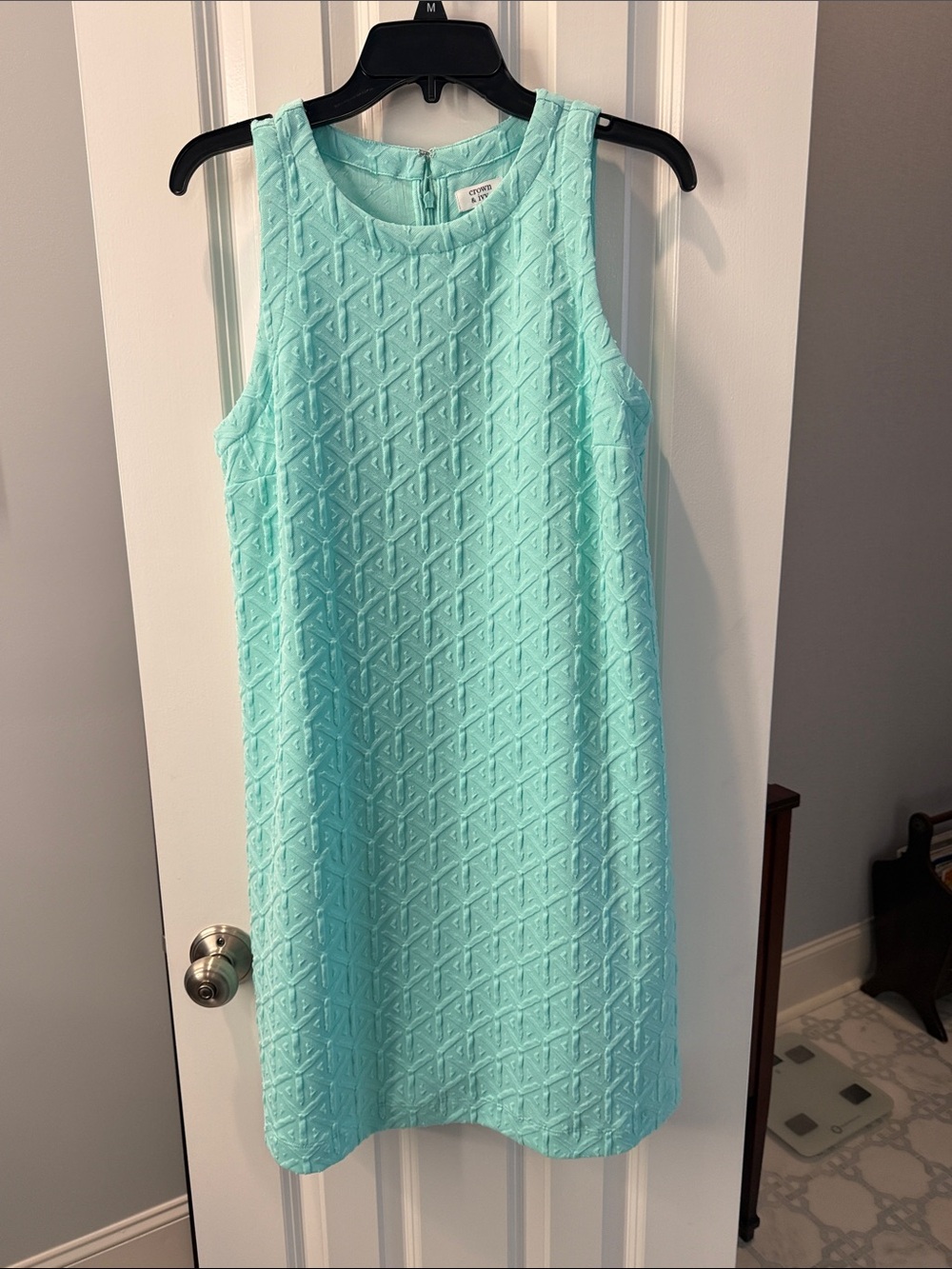 crown & ivy Sleeveless Textured Shift Dress in Mint